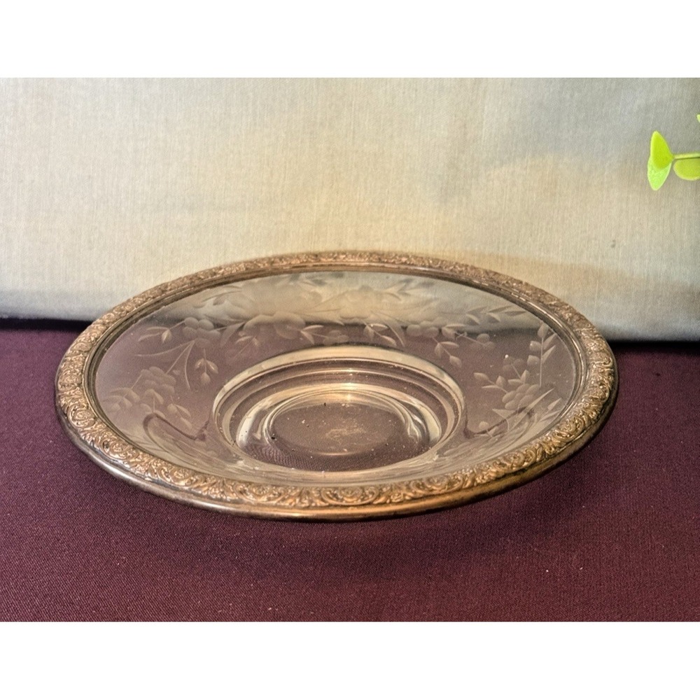 International Silver Prelude Sterling on Cut Glass Candy Dish 6" Bowl - Picture 5 of 11